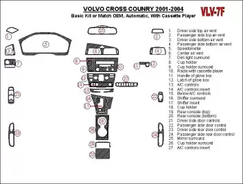 Volvo Cross Country 2001-2004 Basic Set, With Compact Casette player, OEM Compliance BD Interieur Dashboard Bekleding Volhouder
