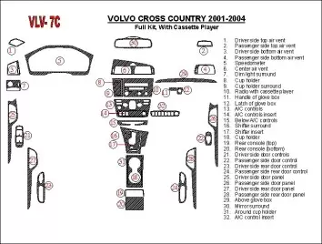 Volvo Cross Country 2001-2004 Full Set, With Compact Casette player, OEM Compliance BD Interieur Dashboard Bekleding Volhouder