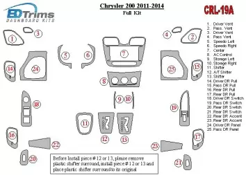 Chrysler 200 2011-UP Full Set, Cabrio Interior BD Dash Trim Kit
