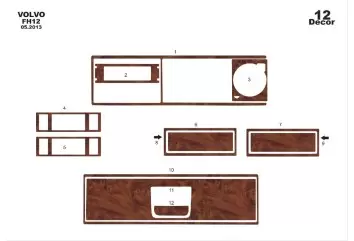 Volvo FH Version 4 01.2013 3M 3D Interior Dashboard Trim Kit Dash Trim Dekor 12-Parts