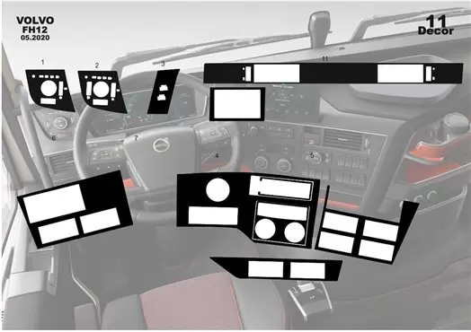 Volvo FH Version 5 ab 2016 3D Interior Dashboard Trim Kit Dash Trim Dekor 9-Parts