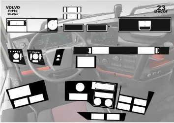 Volvo FH Version 5 ab 2020 XL XXL 3D Inleg dashboard Interieurset aansluitend en pasgemaakt op he 19 -Teile