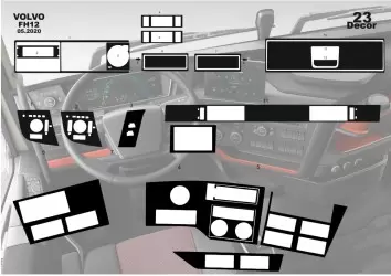 Volvo FH Version 5 ab 2020 XL XXL 3D Interior Dashboard Trim Kit Dash Trim Dekor 23-Parts