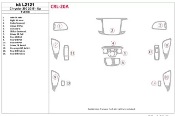 Chrysler 200 2015-UP Full Set Interior BD Dash Trim Kit