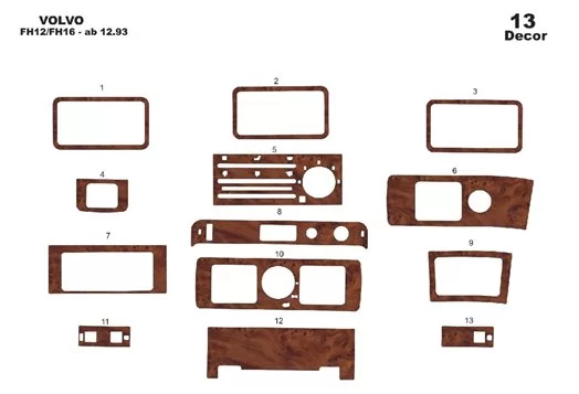 Volvo FH12/FH16-ab 12.93 3D Decor de carlinga su interior del coche 13-Partes