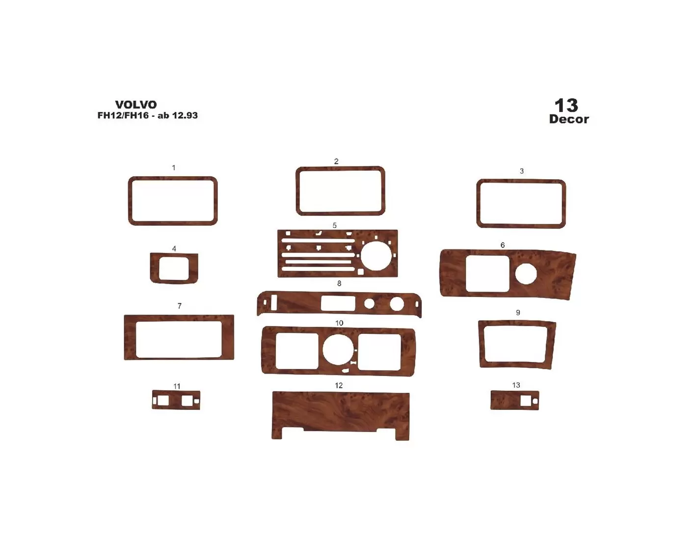 Volvo FH12/FH16-ab 12.93 3D Decor de carlinga su interior del coche 13-Partes