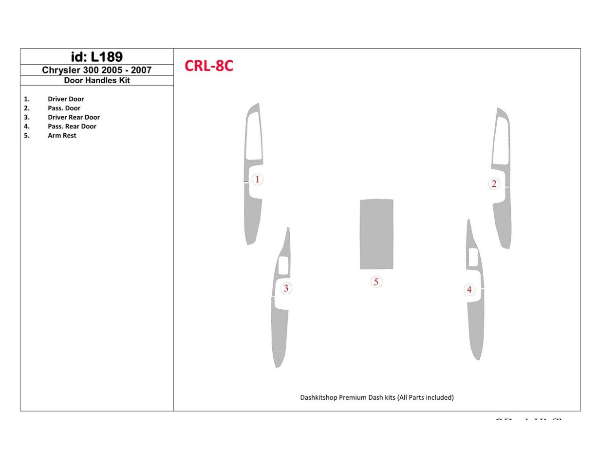 Chrysler 300 2005-2007 Door Handles Interior BD Dash Trim Kit