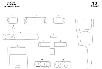 Volvo S 70-V 70 02.97-12.99 3D Decor de carlinga su interior del coche 13-Partes