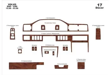 Volvo S 90-V 90 12.96-03.98 3D Decor de carlinga su interior del coche 17-Partes 2