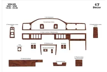 Volvo S 90 - V 90 12.96 - 03.98 3D Inleg dashboard Interieurset aansluitend en pasgemaakt op he 17 -Teile
