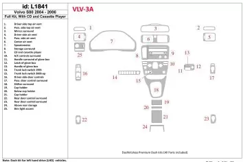 Volvo S80 2004-2006 Full Set, With CD and Compact Casette audio BD Interieur Dashboard Bekleding Volhouder