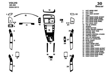 Volvo XC60 2008-2012 3M 3D Interior Dashboard Trim Kit Dash Trim Dekor 30-Parts