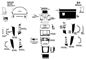 Volvo XC90 2003-2013 3M 3D Interior Dashboard Trim Kit Dash Trim Dekor 51-Parts