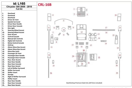 Chrysler 300 2008-UP Full Set Interior BD Dash Trim Kit