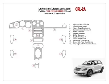 Chrysler PT Cruiser 2006-UP Full Set Decor de carlinga su interior