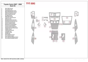 Toyota Camry 2007-2010 Basic Set Interior BD Dash Trim Kit