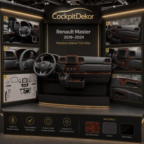 Renault Master III from 2019 kit rivestimento cruscotto e interni 3D 24 pezzi