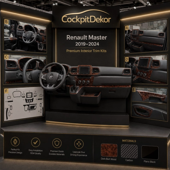 Renault Master III from 2019 3D kit décoration intérieure tableau de bord 24 pièces