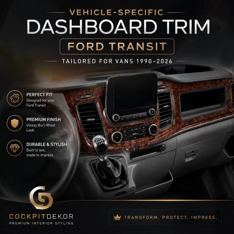 Ford New Transit 2024 3D Cockpit Dekor Interieurleisten Set 30-teilig