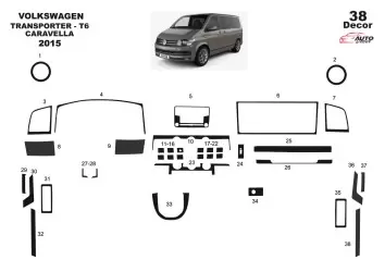 Volkswagen Transporter T6 09.2009 Mascherine sagomate per rivestimento cruscotti 37-Decori
