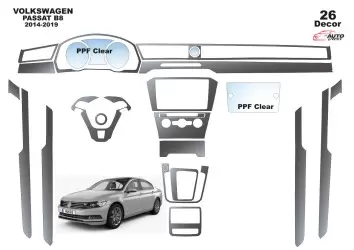 Volkswagen Passat B8 2015-2018 3D Decor de carlinga su interior del coche 26-Partes