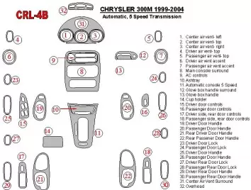 Chrysler 300M 1999-UP Chrysler 300M, 5 Gears-Automatic Gearbox Interior BD Dash Trim Kit