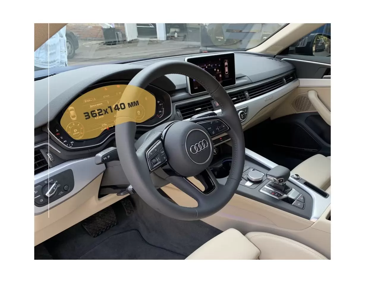 Audi A4 (B9) Facelift 2019 - Present Digital Speedometer Audi Virtual Cockpit 12,3" DisplayschutzGlass Kratzfest Anti-Fingerprin