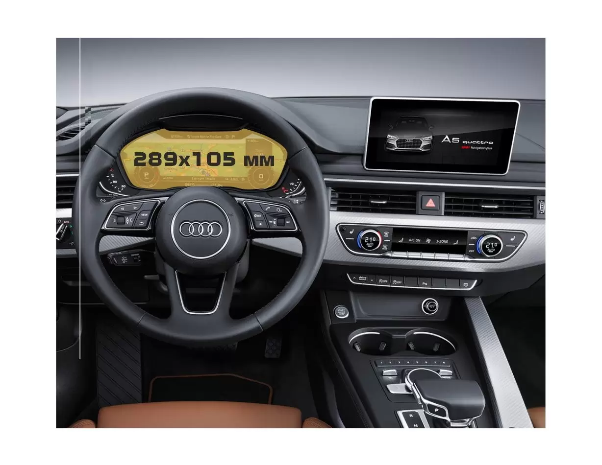 Audi A4 (B9) Facelift 2019 - Present Multimedia MMI 10,1" Protection d'écran Résiste aux rayures HD transparent - 1 - habillage 