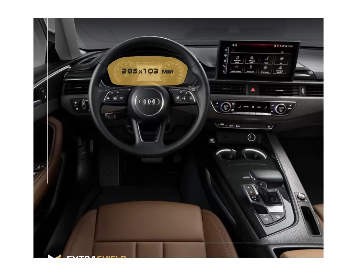 Audi A4 (B9) Pre-facelift 2015 - 2020 Digital Speedometer Analog 12" Vidrio protector de navegación transparente HD