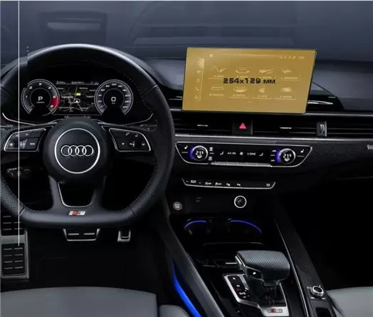 Audi A5 (F5) Pre-facelift 2016 - 2020 Digital Speedometer Audi Virtual Cockpit 12" Vidrio protector de navegación transparente H