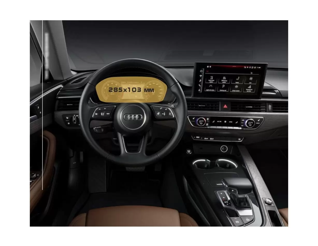 Audi A5 (F5) Pre-facelift 2016 - 2020 Multimedia MMI 7" DisplayschutzGlass Kratzfest Anti-Fingerprint Transparent - 1- Cockpit D