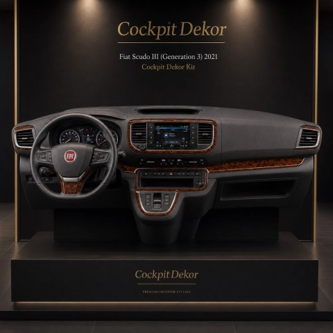 Fiat Scudo (Generation III) 2022–Present Kit Modanature Interni Cruscotto 3D 20 Pezzi