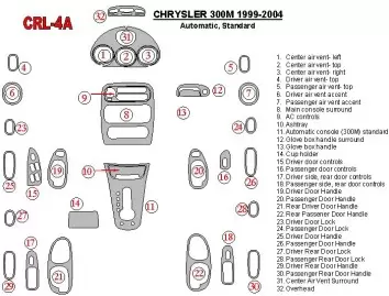 Chrysler 300M 1999-UP Chrysler 300M, Automatic Gearbox Interior BD Dash Trim Kit