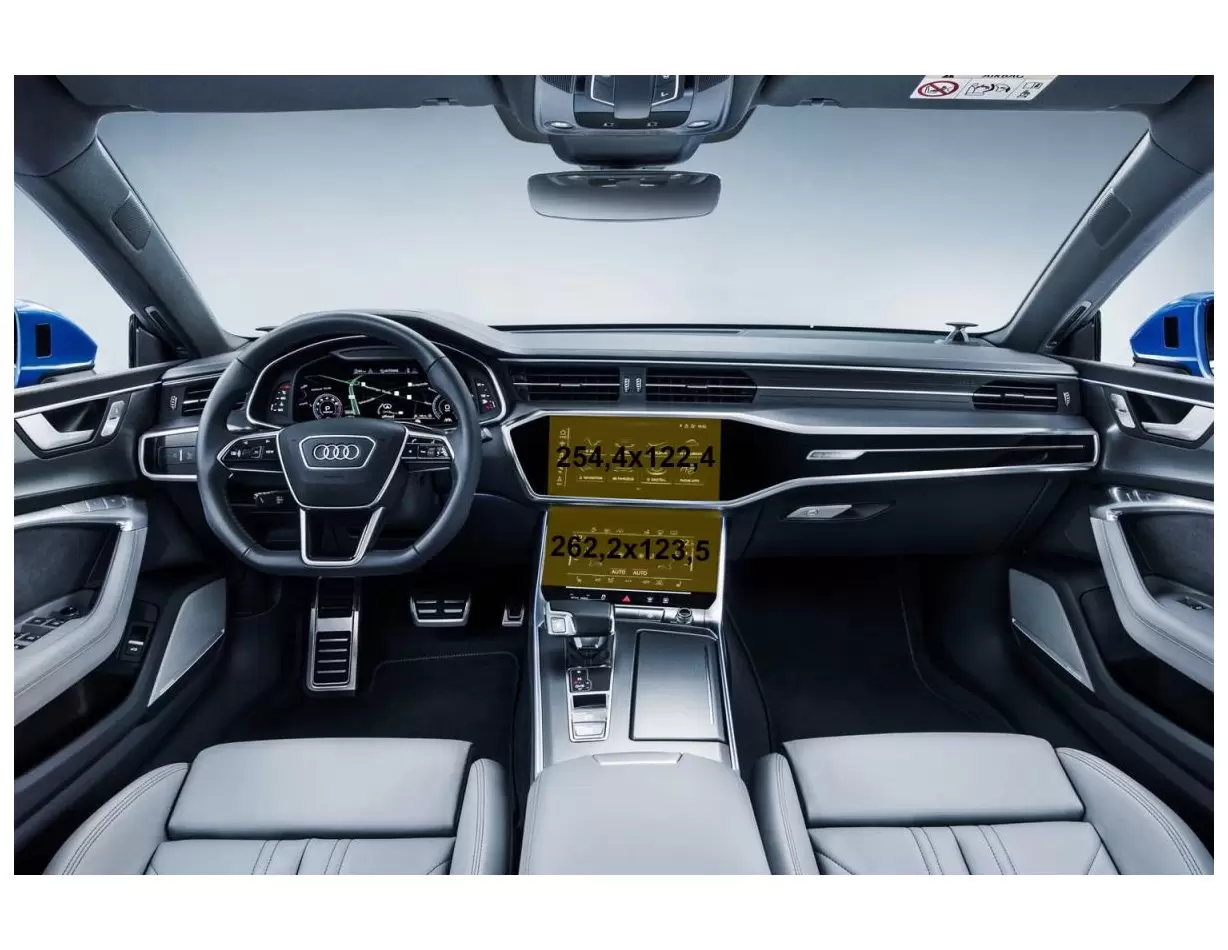 Audi A7 I (4G) 2014 - 2018 Multimedia MMI 8" Vetro Protettivo HD trasparente di navigazione Protezione