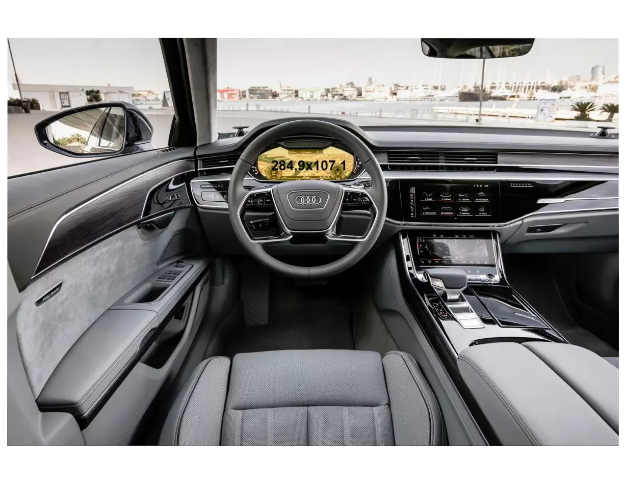 Audi A7 II (4K) 2017 - Present Multimedia + Climate-Control 10,2-8,6" Vetro Protettivo HD trasparente di navigazione Protezione