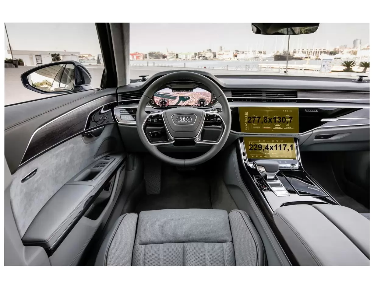Audi A7 II (4K) 2017 - Present Rear climate control Vidrio protector de navegación transparente HD
