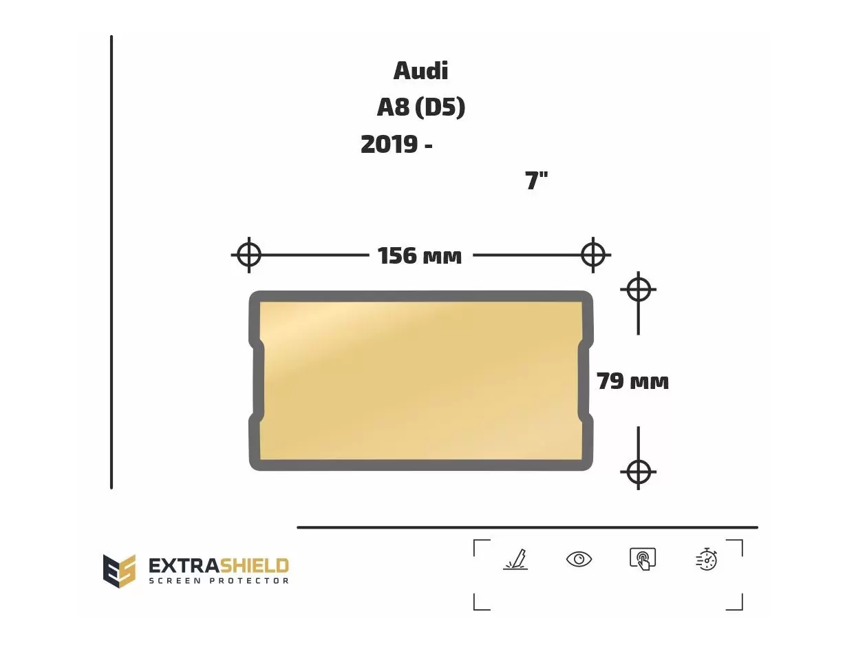 Audi A8 (D5) 2017 - Present Multimedia + Climate-Control 10,2-8,6" HD transparant navigatiebeschermglas