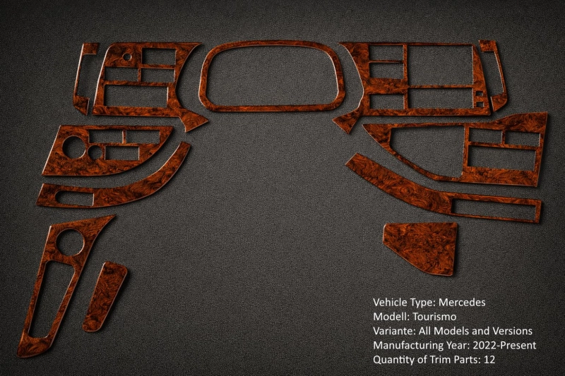 Mercedes Tourismo 2022 RHD 3D Interior Dashboard Trim Kit Dash Trim Dekor 12-Parts