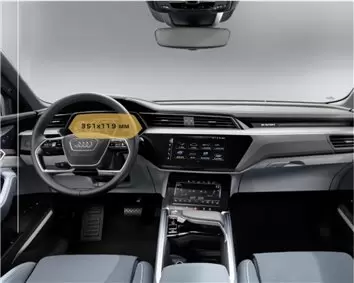 Audi E-tron 2018 - Present Digital Speedometer 12,3" DisplayschutzGlass Kratzfest Anti-Fingerprint Transparent
