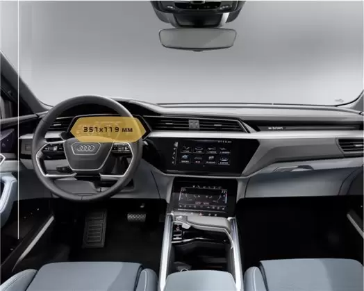 Audi E-tron 2018 - Present Digital Speedometer 12,3" DisplayschutzGlass Kratzfest Anti-Fingerprint Transparent - 1- Cockpit Deko
