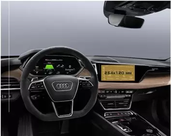 Audi E-tron 2018 - Present Multimedia + Climate-Control 10,1-8,6" DisplayschutzGlass Kratzfest Anti-Fingerprint Transparent