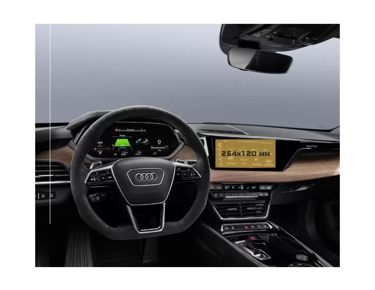 Audi E-tron 2018 - Present Multimedia + Climate-Control 10,1-8,6" Protection d'écran Résiste aux rayures HD transparent - 1 - ha
