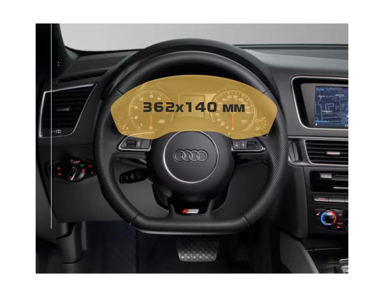 Audi Q3 II (F3) 2018 - Present Digital Speedometer TFSI Quattro S-Line 10,2" HD transparant navigatiebeschermglas