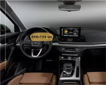 Audi Q5 II (FY) Pre-facelift 2016 - 2019 Multimedia MMI 8,3" DisplayschutzGlass Kratzfest Anti-Fingerprint Transparent - 1