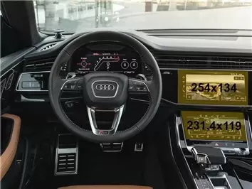 Audi Q7 II (4M) Facelift 2019- Present Multimedia + Climate-Control 10,1-8,6" Vidrio protector de navegación transparente HD