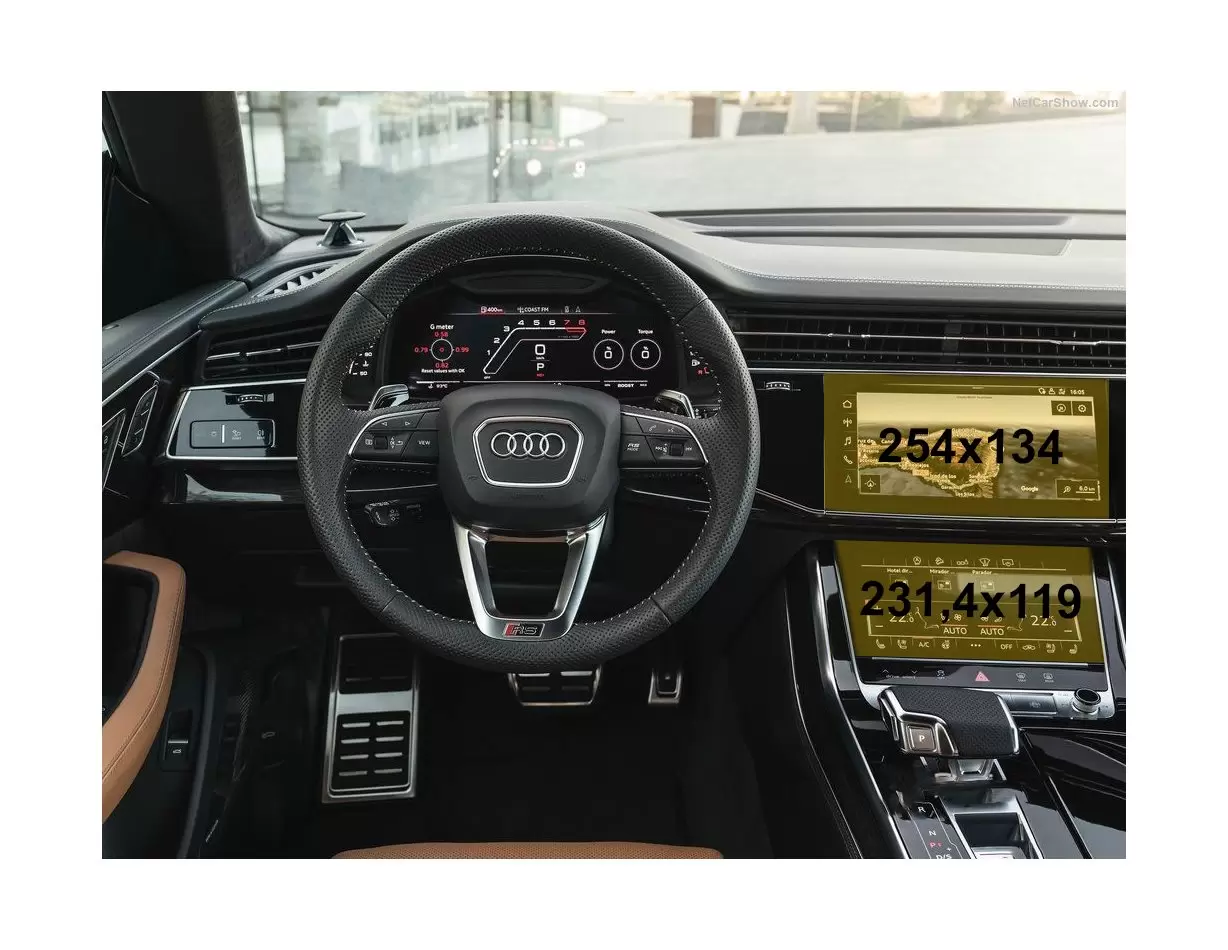 Audi Q7 II (4M) Facelift 2019- Present Multimedia + Climate-Control 10,1-8,6" HD transparant navigatiebeschermglas
