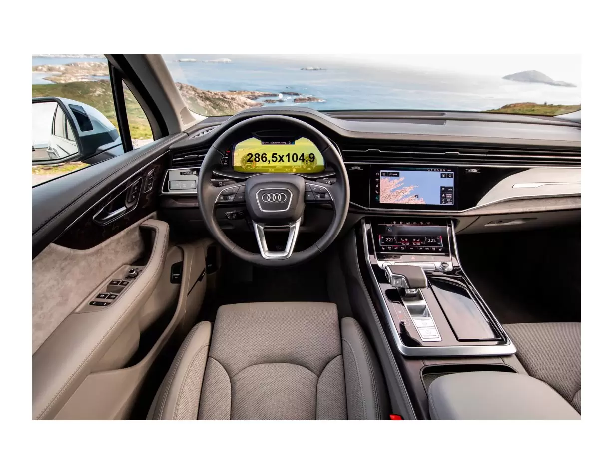 Audi Q7 II (4M) Pre-facelift 2016 - 2019 Digital Speedometer Audi Virtual Cockpit 12" Vidrio protector de navegación transparent