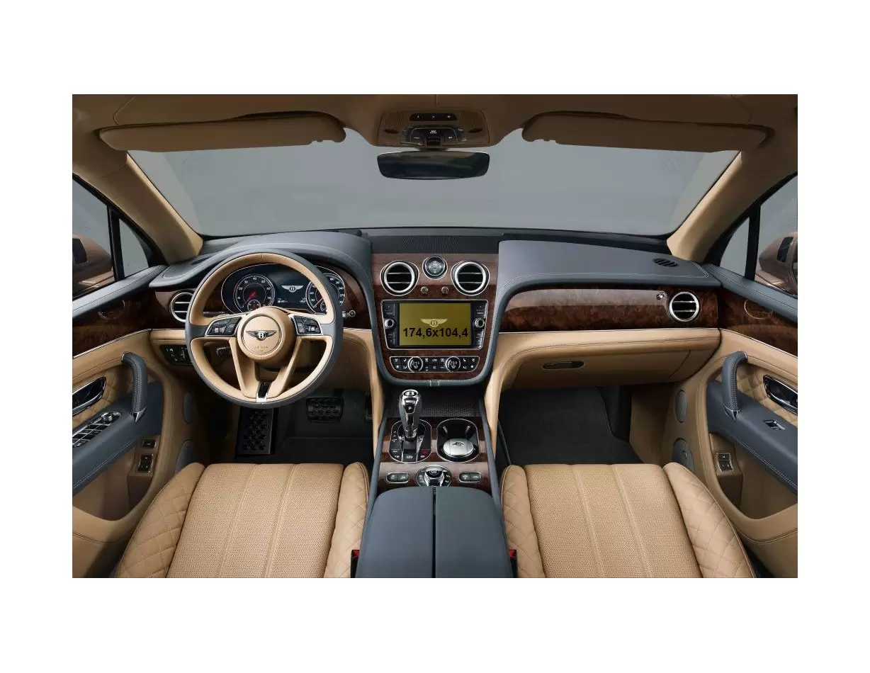 Bentley Bentayga 2020 - Present Multimedia 10,9" Vidrio protector de navegación transparente HD