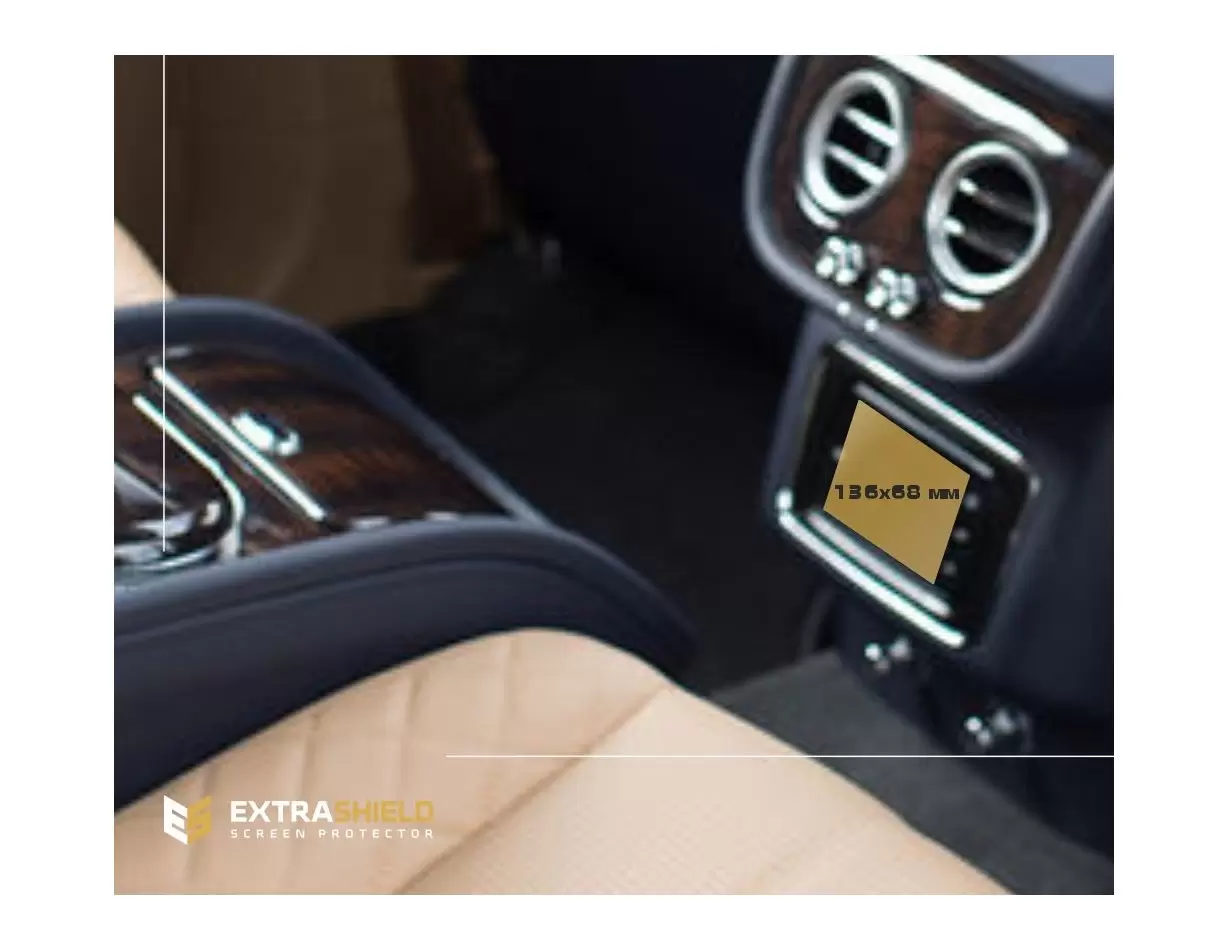 Bentley Continental GT 2017 - Present Multimedia Bang & Olufsen 12,3" DisplayschutzGlass Kratzfest Anti-Fingerprint Transparent 