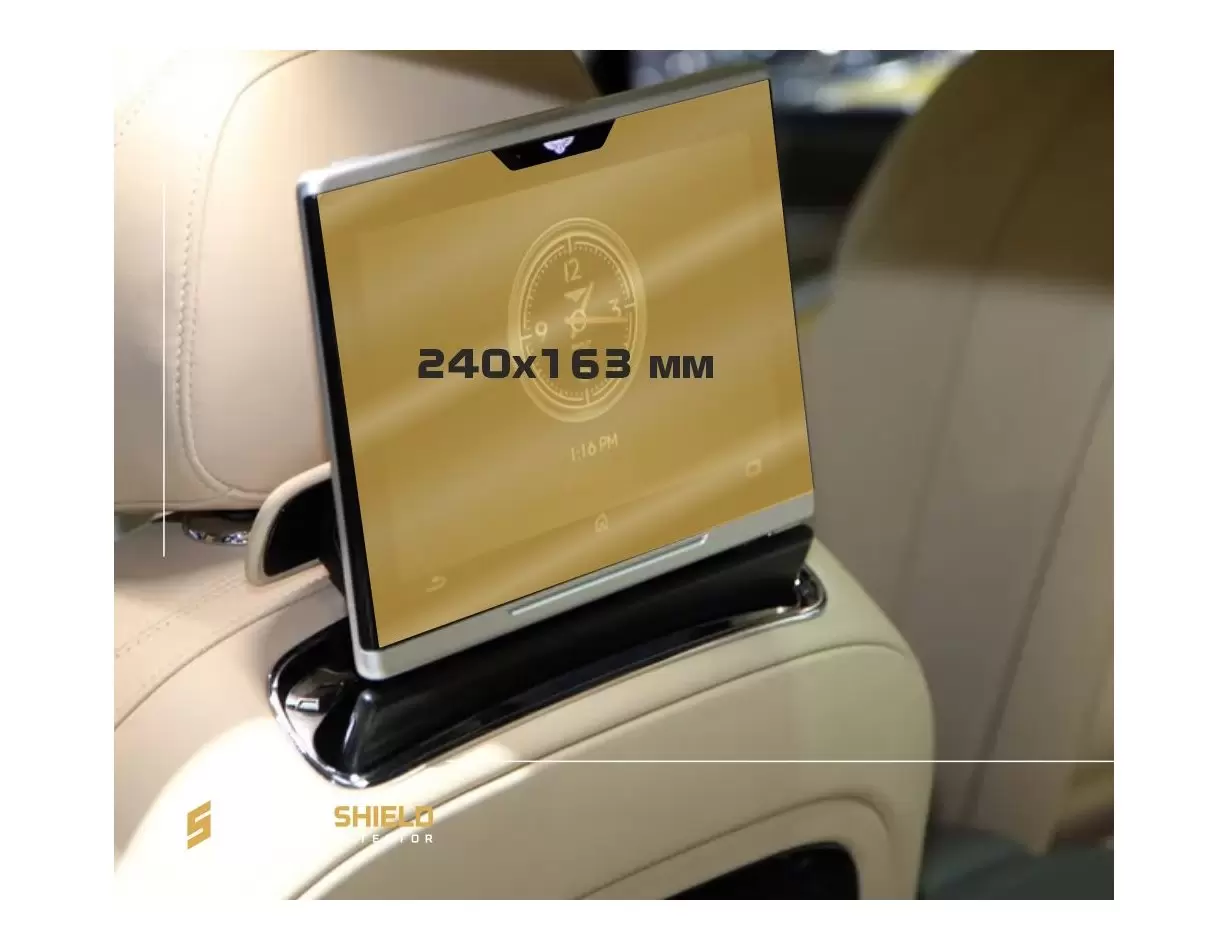 Bentley Flying Spur 2019 - Present Passenger monitors (2pcs,) 12,5" HD transparant navigatiebeschermglas